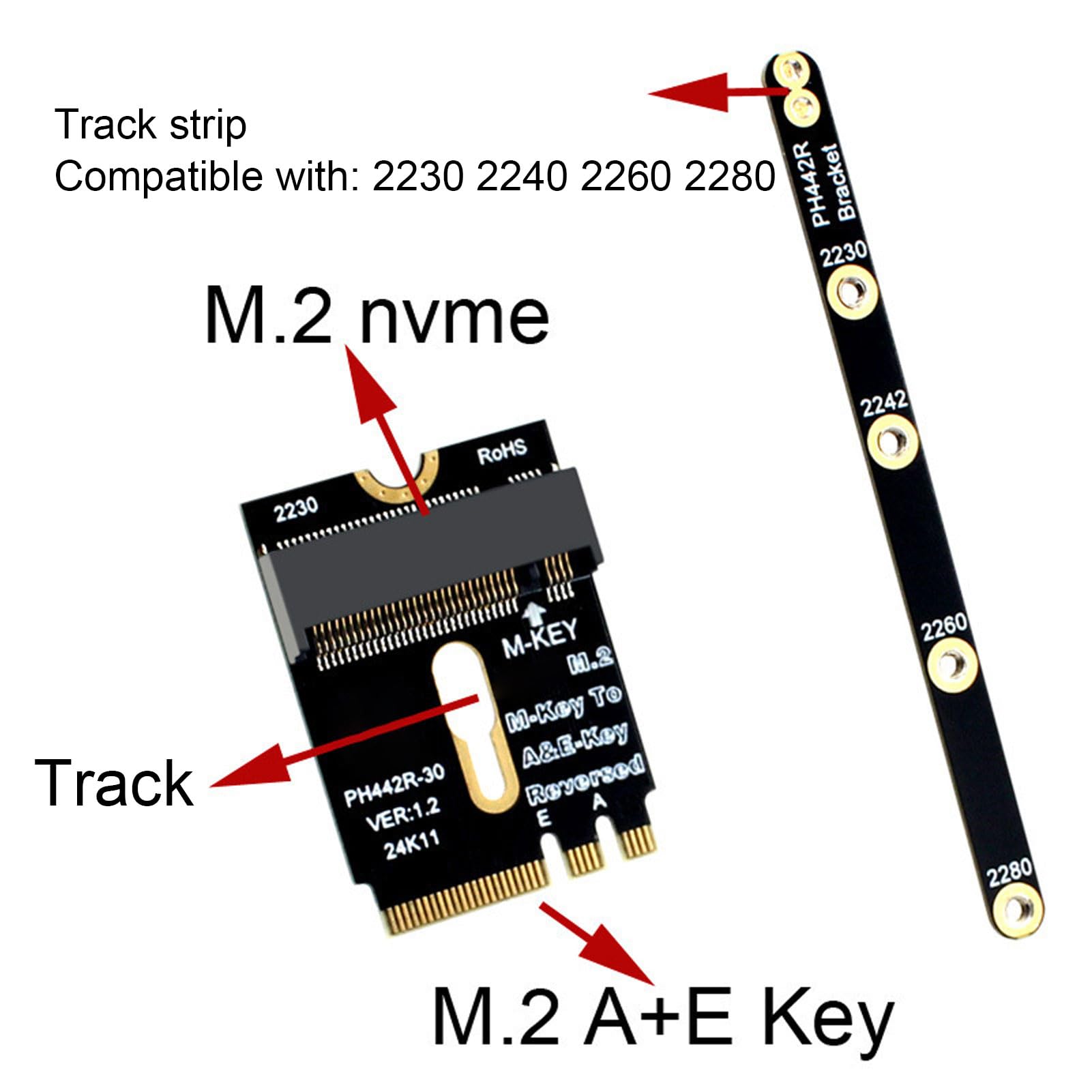 M.2 A i E WiFi Port PCIE 4.0 M KLUCZ NVME SSD Adapter, Obsługa Prędkości PCIE 4.0 dla NVME SSD, 2230 2240 2260 2280 M.2 Rozmiary Kart
