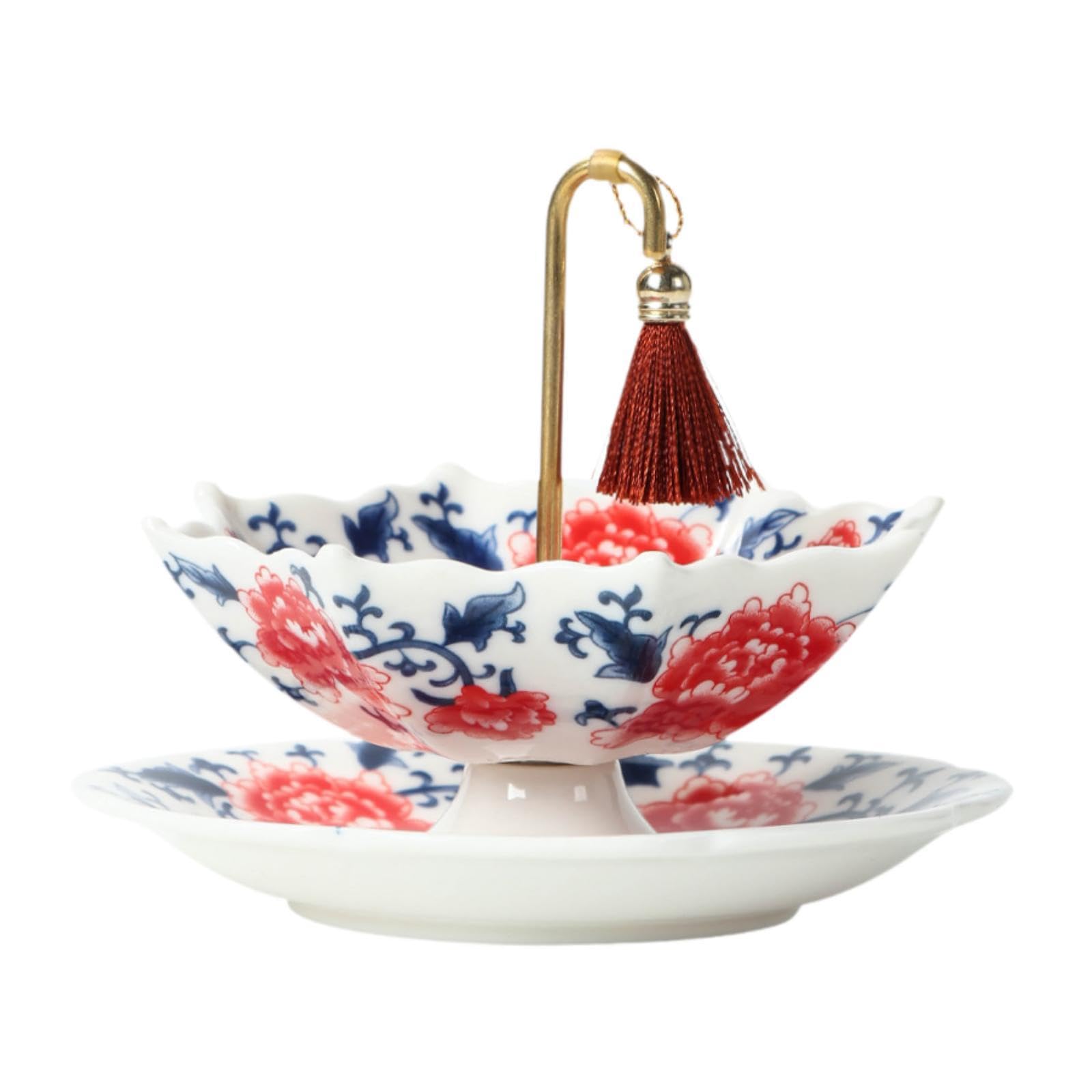 Filtro per tè in Ceramica, infusore a Forma di Ombrello, Artistico, per Cerimonia Kung Fu, per tè, Ideale per casa, Ufficio e scrivania, Style B