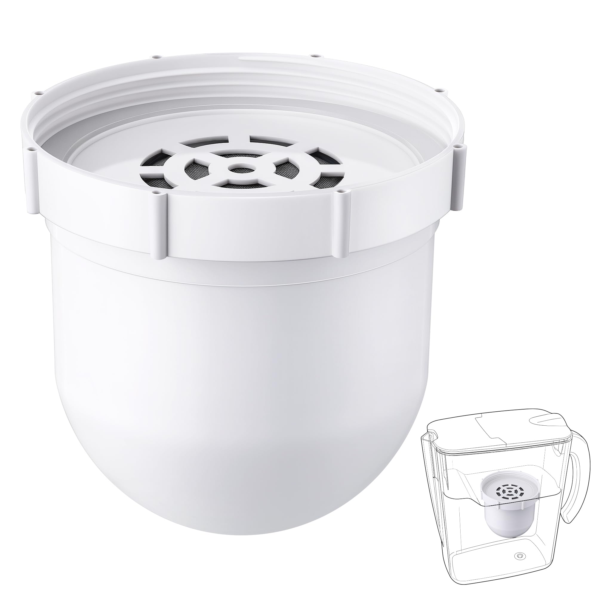 Mysora 1 Pack Upgraded Water Pitcher Replacement Filter Compatible with Clearly Filtered No. 1 Filtered Water Pitcher, 100 Gallon Long Life