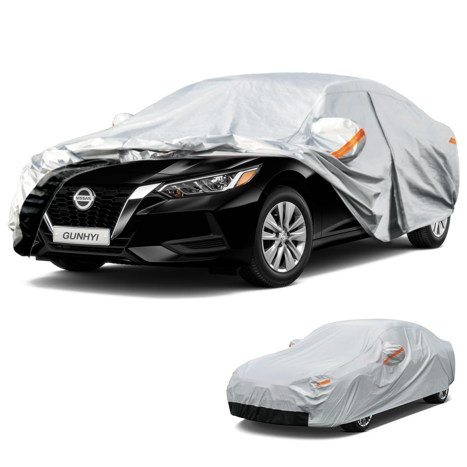 GUNHYI 6 Layer Car Cover Custom Fit Nissan Sentra (2000-2026) Waterproof All Weather, Heavy Duty Outdoor Snow Sun Rain Uv Protection (Ships from US Warehouse, Delivery 3-8 Days)
