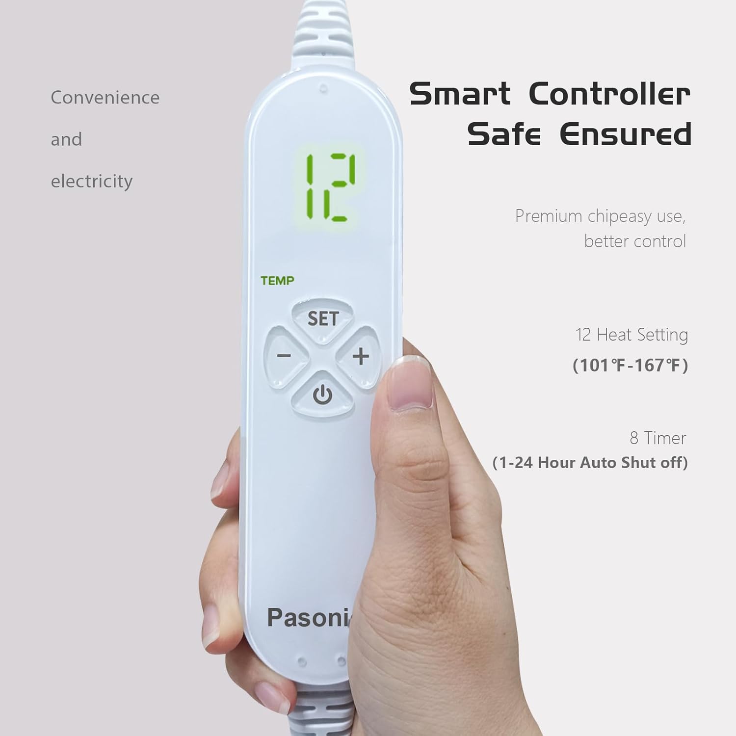 Full Weighted Electric Heating Pad for Back Pain, Cramps, Relief - Auto Shut Off - 2.3lb Heat Pad with Moist & Dry Heat Therapy Options - Hot Heated Pad - (XL 12"x24") - PYQ0Z - Image 7