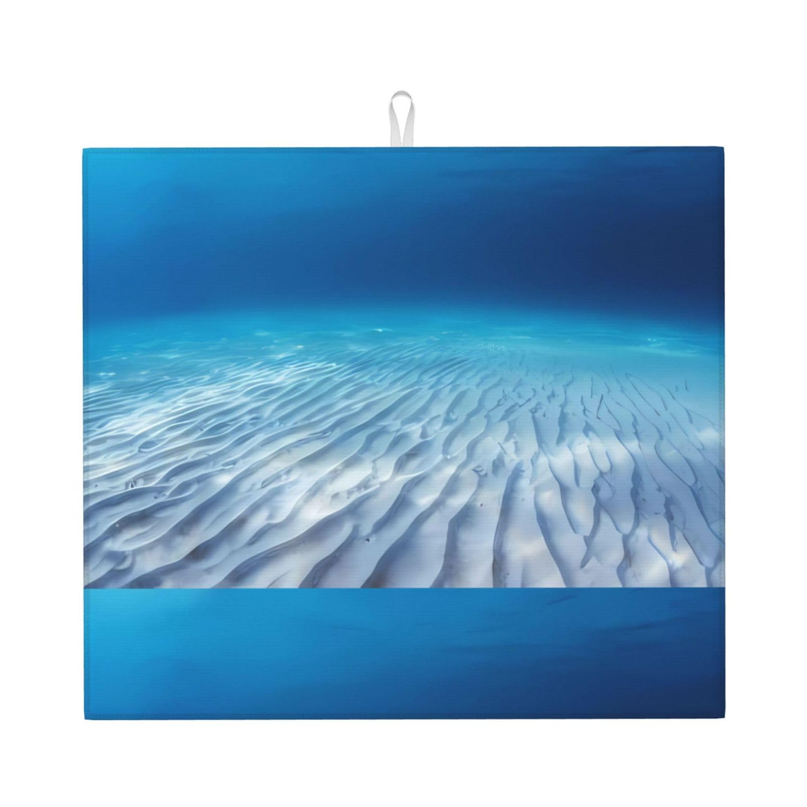 WHJSHOP Ocean Prints Kitchen Drying Mat - Absorbent Dish Drying Throw with Vibrant Prints, Quick-Dry Countertop Layer for Dishes & Glassware - Non-Slip