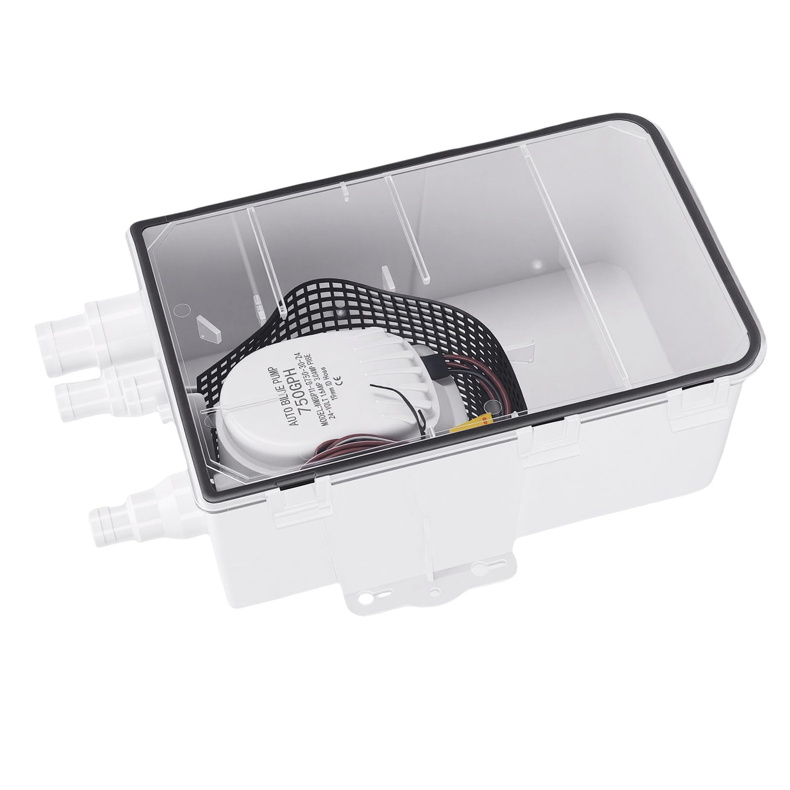 Akozon Bomba de Achique Automática de 750 GPH para Ducha, con Diseño de Múltiples Entradas para el Drenaje de Fregaderos de Cocinas de Barcos y caravanas.
