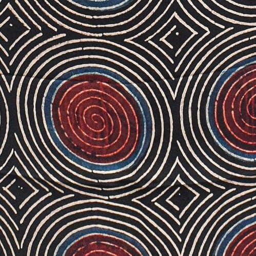 Image of Ethnics of Kutch Womens's Ajrakh Modal Silk Natural Dye Hand Block Print Unstitched Kurta Fabric