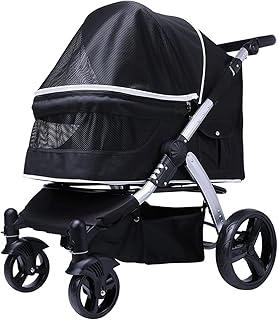 Carrinhos de bebê para cães respiráveis Carrinhos de passeio para gatos, carrinhos de cachorro para cães grandes Carrinho de passeio dobrável para animais de estimação para gatos, cães