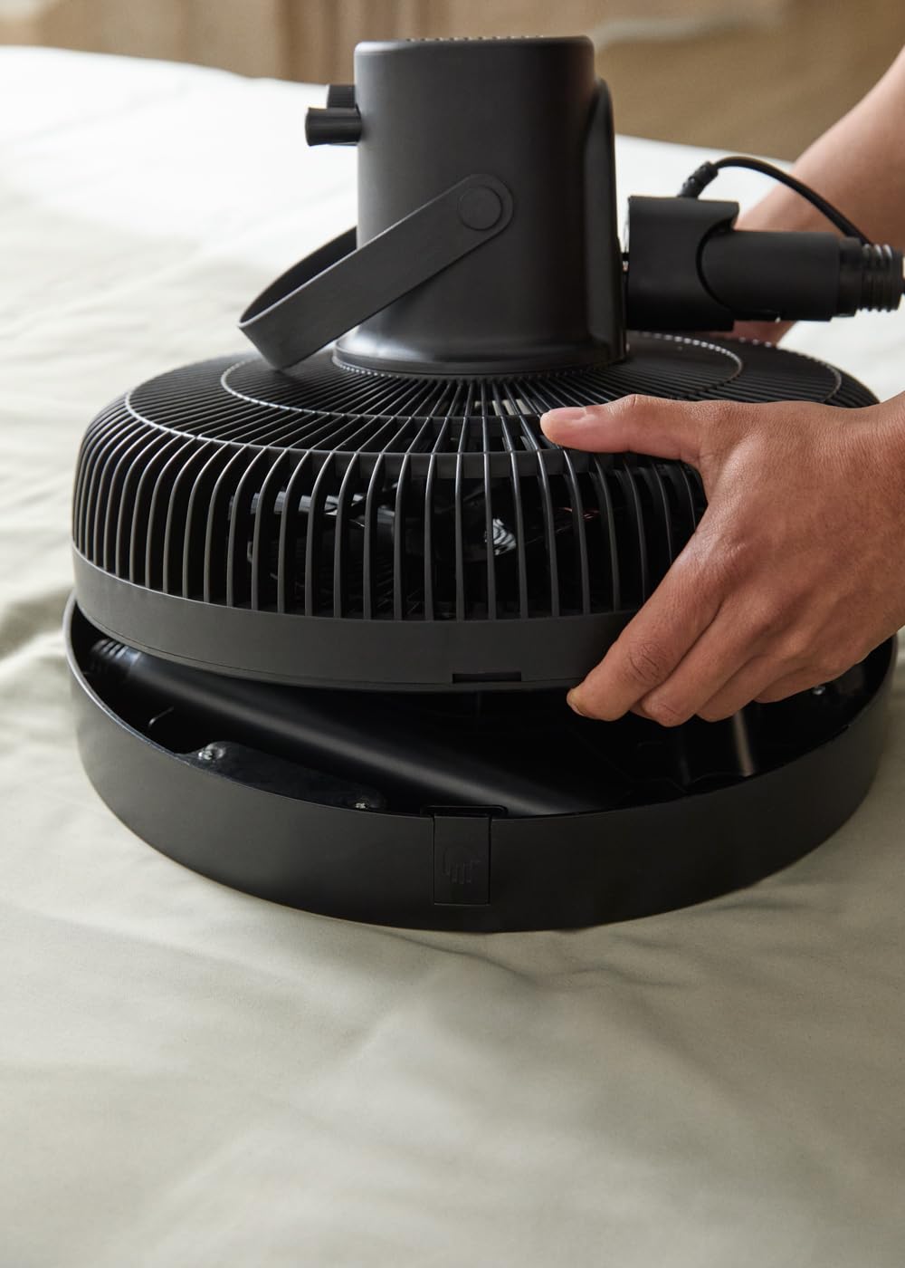 CREATE / AIR STAND FOLDABLE/Ventilador plegable de pie negro/Sistema de oscilación automática de 75°, altura regulable, 3 velocidades, silencioso, 50W