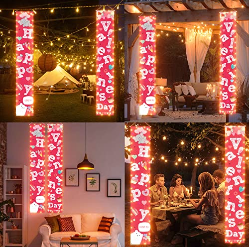 90Shine 90SHINE-1204-VALENTINES BANNER 2Pcs Valentines Day Decorations Lighted Banners thumb #2