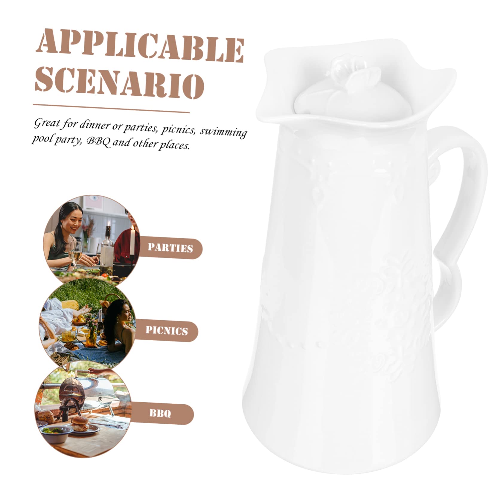 Jarra de Agua de Estilo Europeo 1300ml de Cerámica en Color Claro