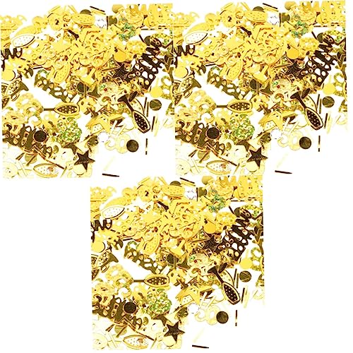 Gadpiparty 9 Förpackningar 50-Årsjubileum Gulddekorationer Guldbröllopsdekor Metalldekoration Jubileumsdekorationer 50-Årsdekorationer För Bröllopsdagar Glad Glitter Konfetti Bord Konfetti