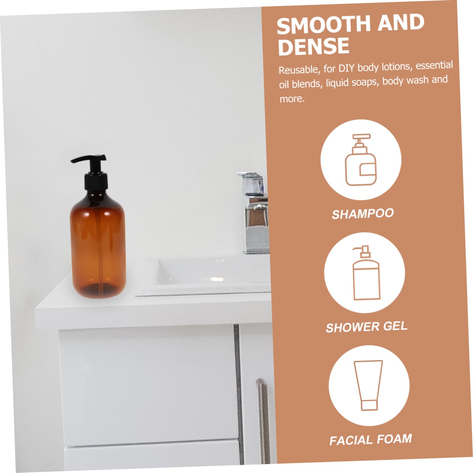 ポンプボトル 500ml 100個セット ブラウン 詰め替え 容器 Amazon｜ETHZZLE ブラウン 500ml ポンプ式 詰め替えボトル 2本セット
