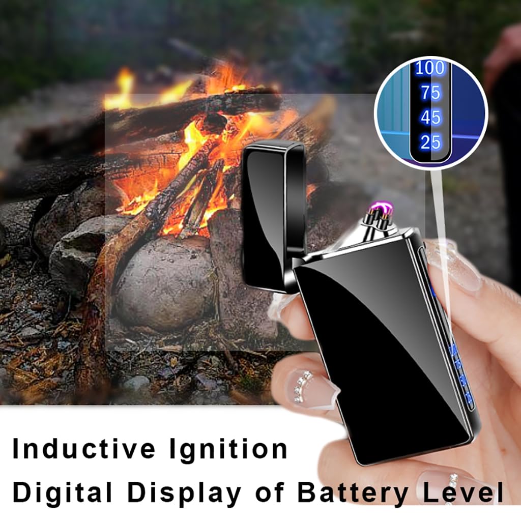 ASANMU Festa del Papa Idee Regalo, Accendino Elettrico USB Ricaricabile Antivento, Indicatore per Candele Cucina Barbecue Campeggio, Compleanno Regali Uomo Papà Lui/Lei