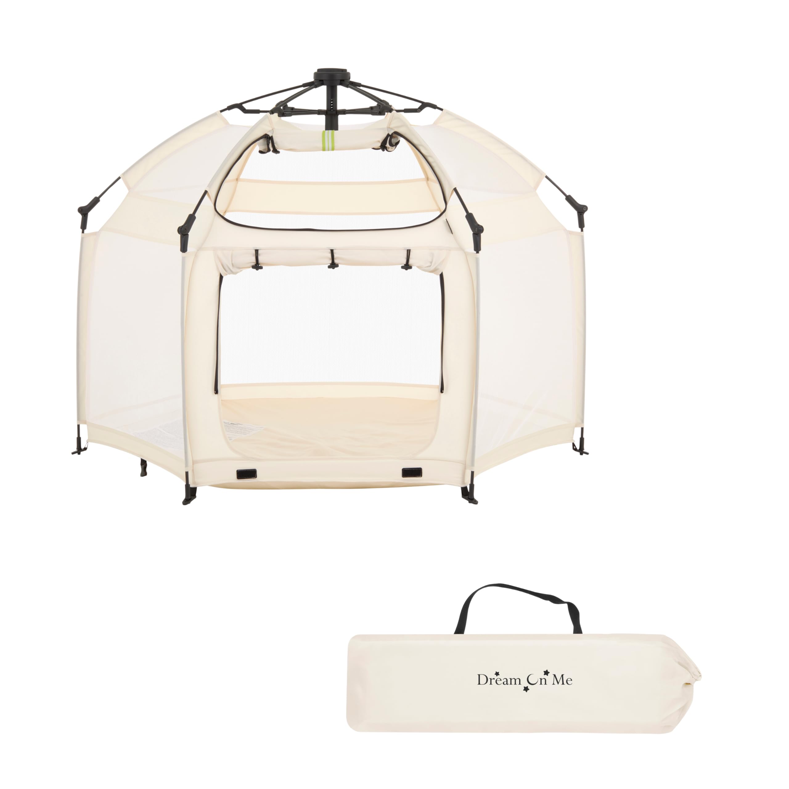 Dream On Me Pop-Up Children Playpen, Instant One-Hand Open & Fold, Breathable Mesh Sides, Zipper Security Gate & Travel Carry Bag, Compact Indoor/
