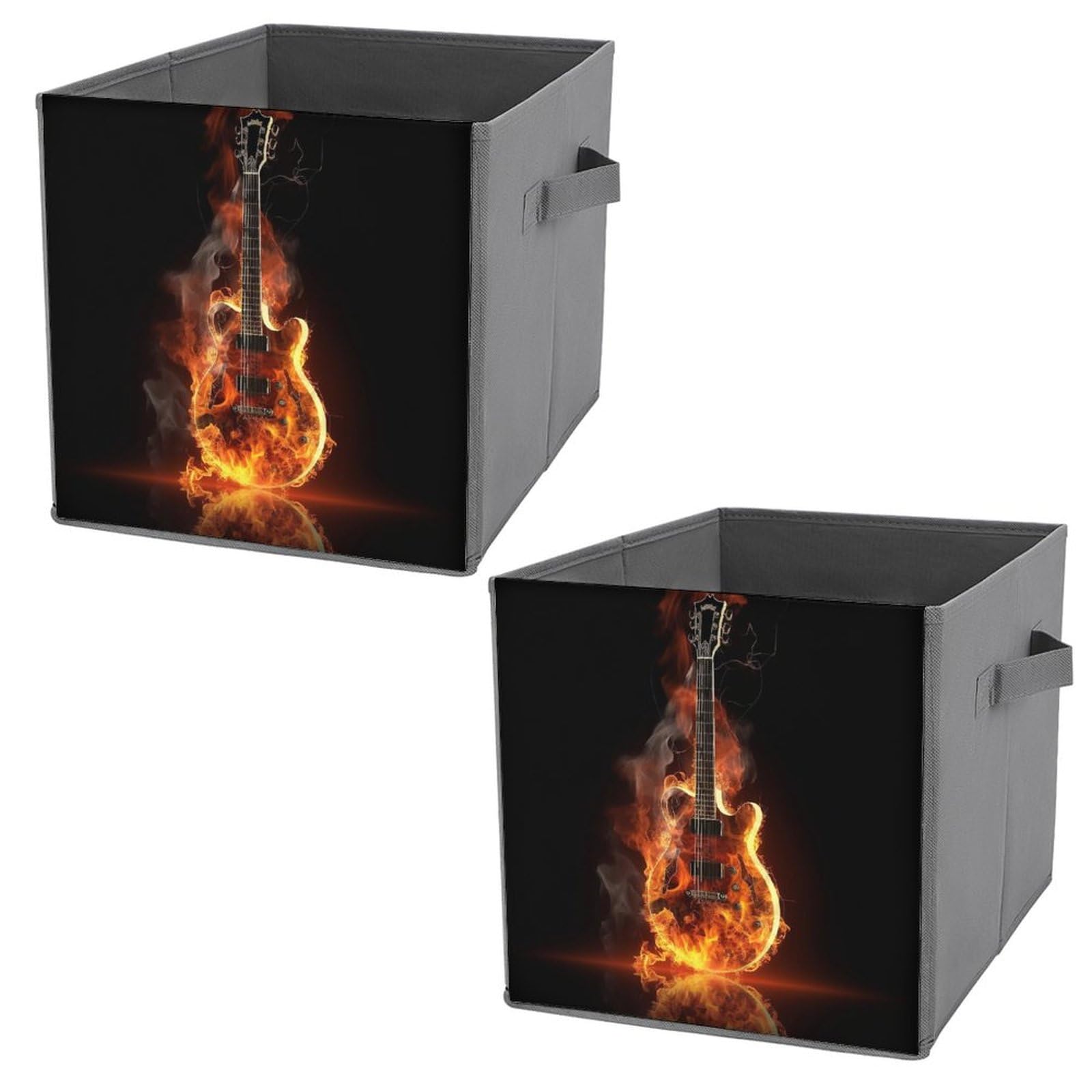 Bacs de rangement pliables solution placard encombré panier tissu guitare avec poignées