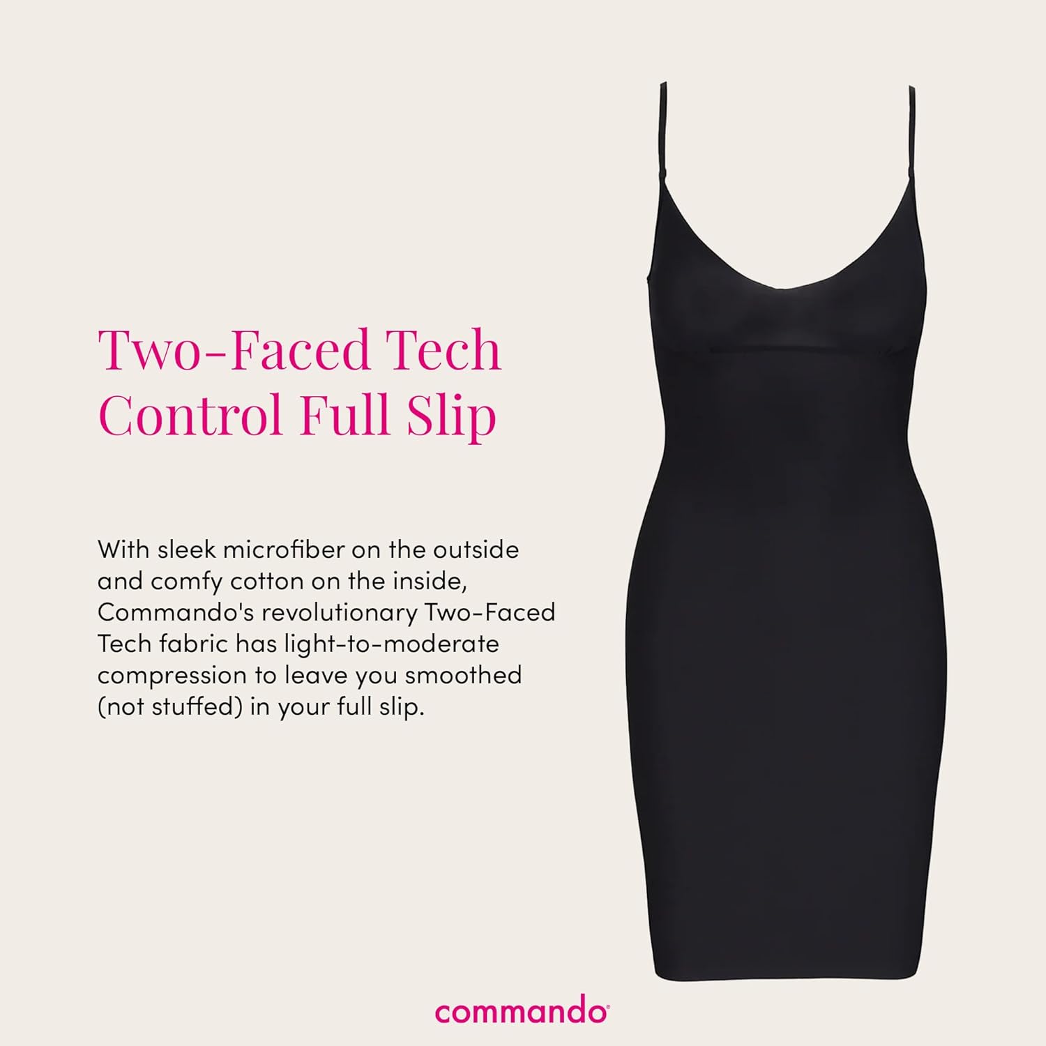 commando - Two-Faced Tech Control Slip Under Dress | Light-Medium Compression Shapewear | Stays in Place For Smooth Fit - Image 3