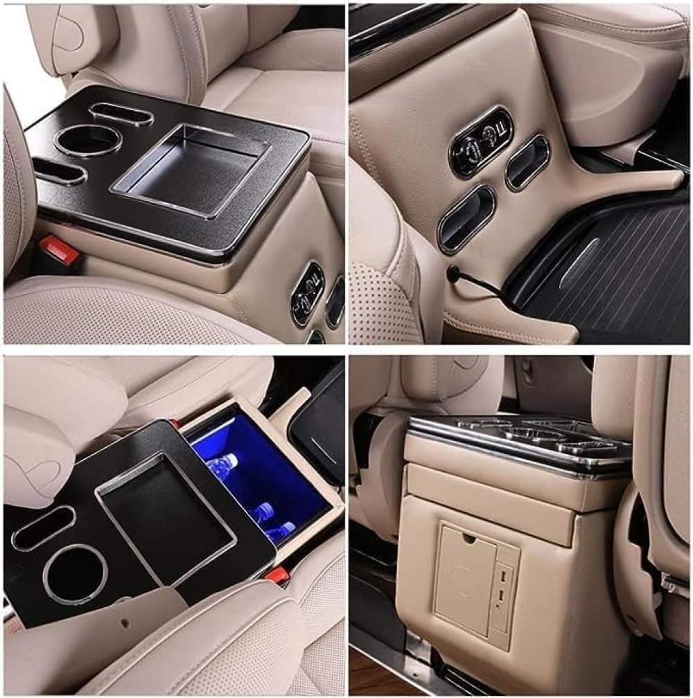 Caja de almacenamiento para reposabrazos con cargador USB e iluminación LED para organización de consola de coche