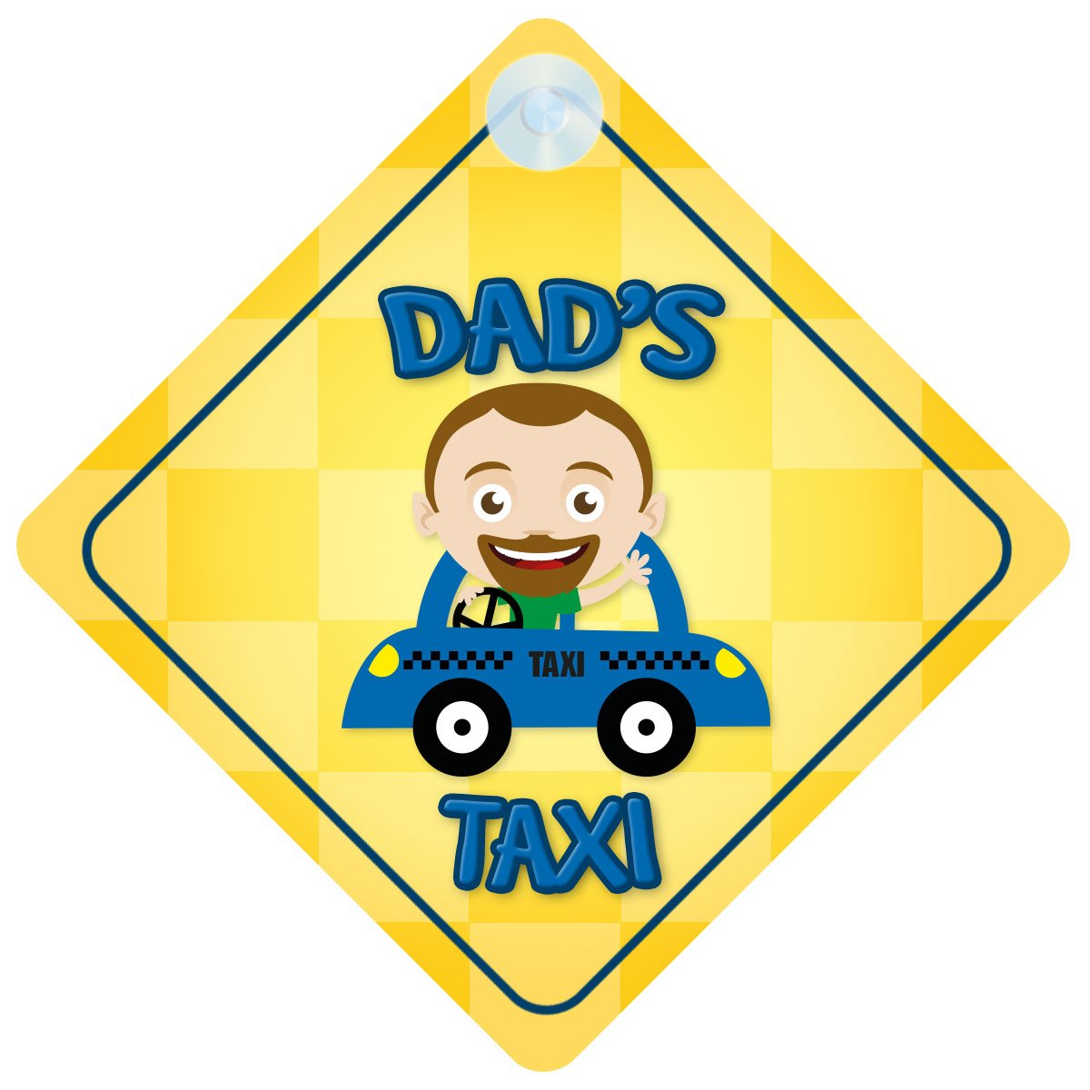 Qg Ltd Yellow Dad's Taxi Car Sign With Suction Cup - Funny Gift |