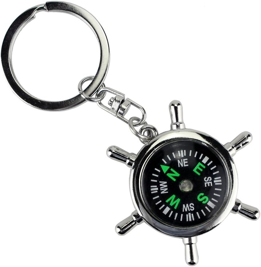 Compass Keychain North Arrow Prismatic Sighting Compass
