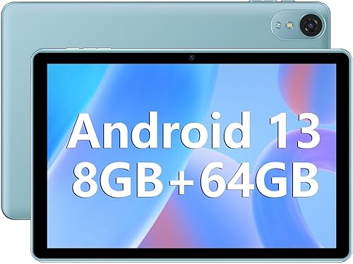 Tablet Android 13, tabletas de 10 pulgadas con 8 GB (4+4) de RAM de 64 GB ROM 1 TB Expand, procesador de cuatro núcleos, pantalla táctil IPS HD de