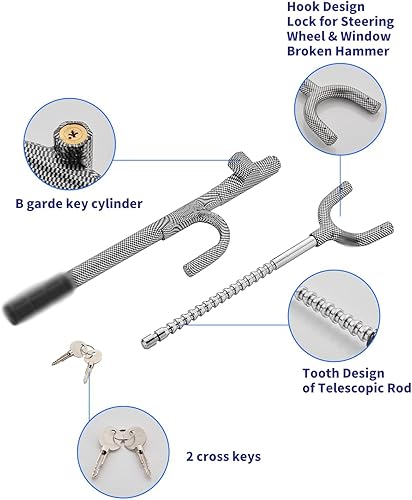 Miniatura 5 de Cerradura de volante antirrobo para automóvil, dispositivo de automóvil, cerraduras de seguridad para camión, automóvil, vehículos, furgonetas,