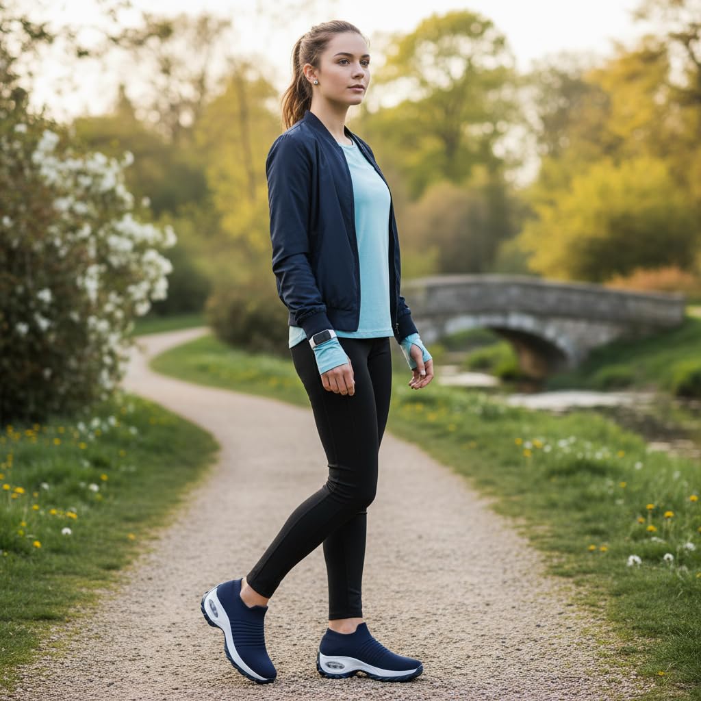 Raoendis Zapatillas deportivas para mujer para caminar, de malla, ligeras, cómodas, ortopédicas, con cojín de aire