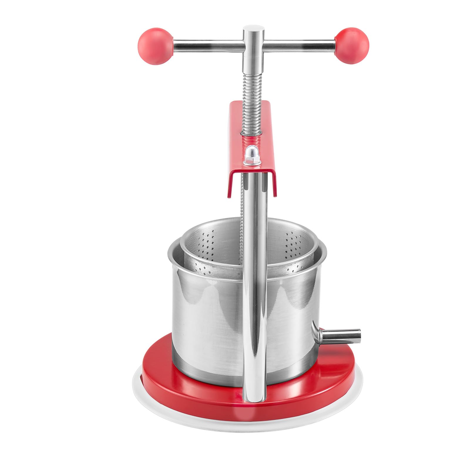 VEVOR Pressa Manuale per Vino di Frutta Cesto in Acciaio Inox 1,65L con Manico, Spremiagrumi Manuale per Bevande Alcoliche Pressa per Sidro, Mela, UVA, Tintura, Miele, Olio d'Oliva Cucina, Casa