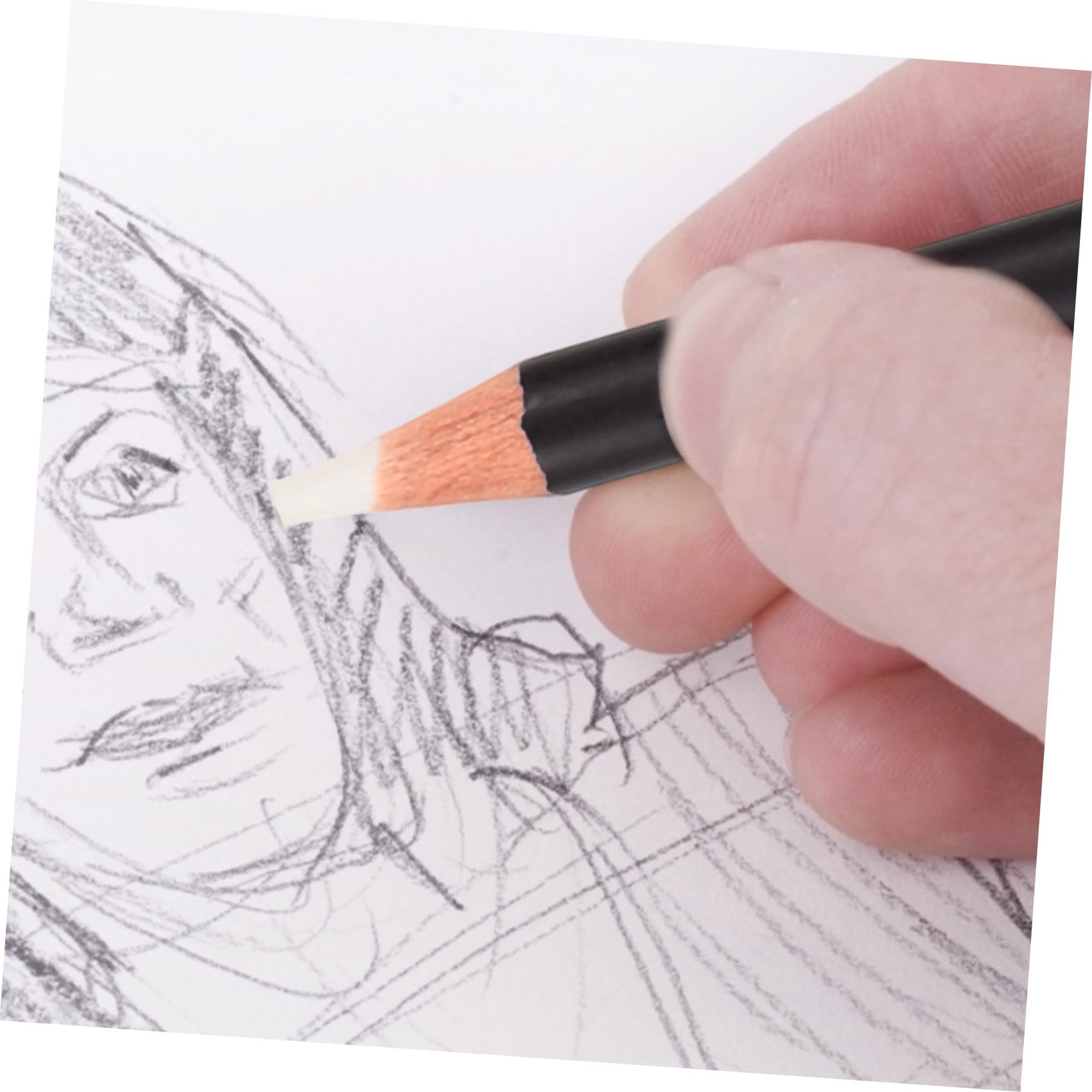 NUOBESTY 12stücke Radiergummi-stift Für Künstler Und Schüler Pen-style Radierer Mit Anspitzer Für Skizzen Und Zeichnungen Schonend Zu Praktisch Und Inspirierend