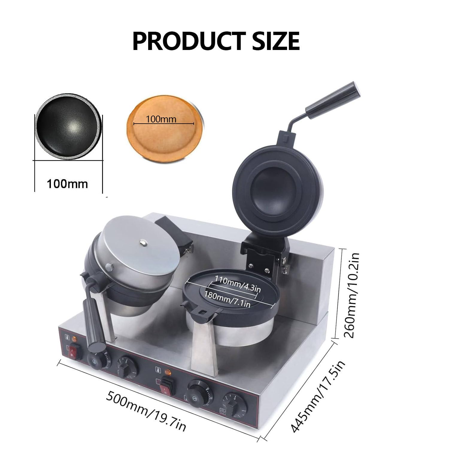 Pressa elettrica Multifunzione Professionale per Hamburger, panini e Waffle, Ideale per ristoranti, Bar e Food Truck, a Testa Singola o Doppia.,DoubleHead