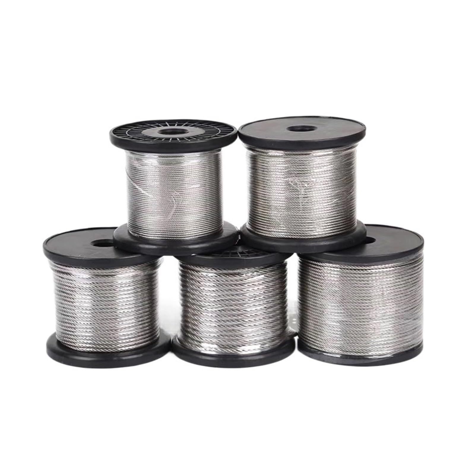 Linka stalowa nierdzewna, Lina stalowa ze stali nierdzewnej 304 7x7 0,8-5 mm 20-100 m srebrna z 20 szt. Aluminiowych tulejek(50 Meters,3mm)