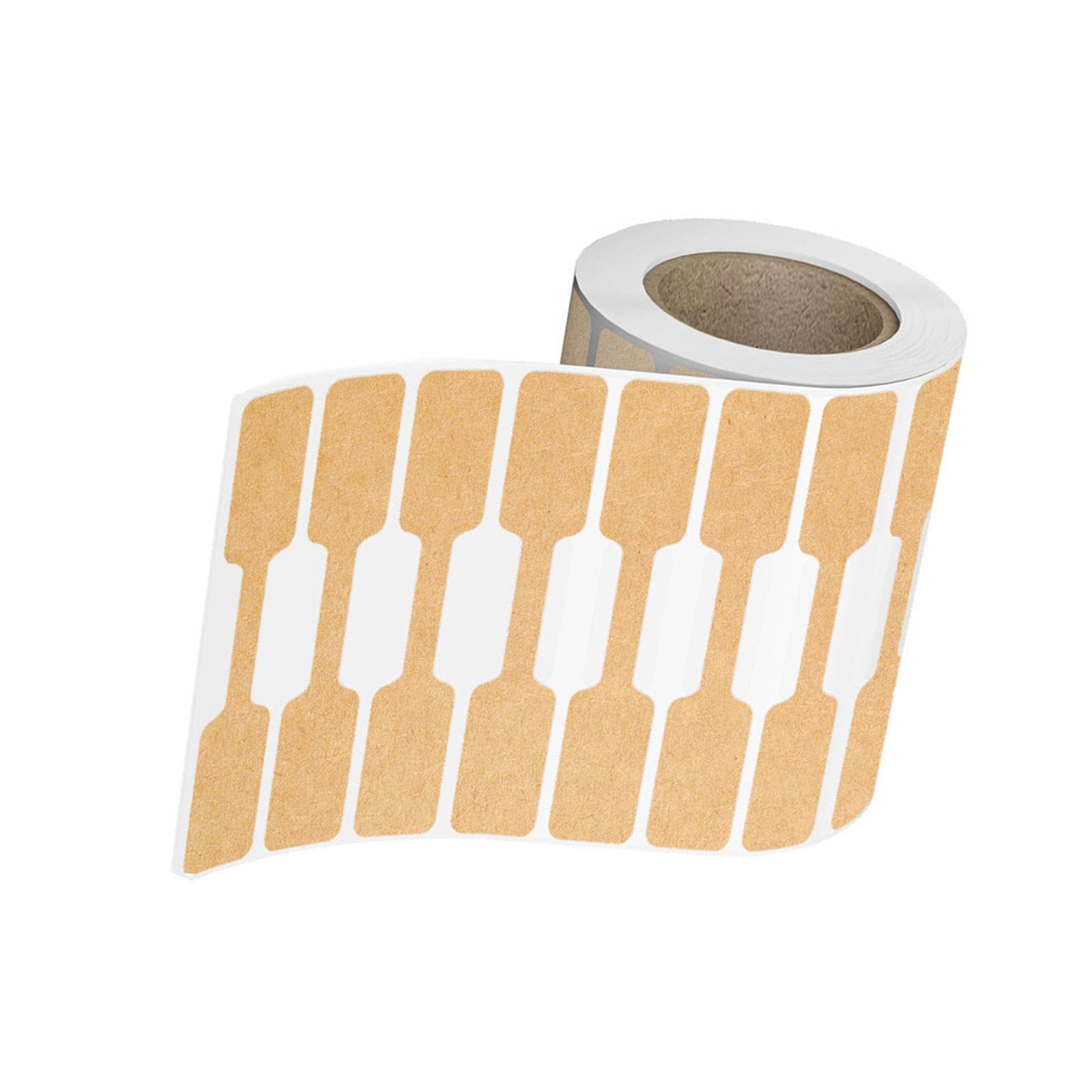 HYQOUKLR Merchandise Marking Tags, Jewelry Price Tags Stickers Blank Multicolor 6x1.2cm Glassine Paper(Light Brown)