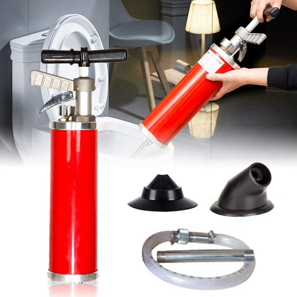 Desatascador de desagüe, bomba de limpieza multifuncional de 0,7 MPa, potente pistón de desagüe, bomba de limpieza para diámetro de tubo: 30 – 130 mm, inodoro, baño, ducha, cocina