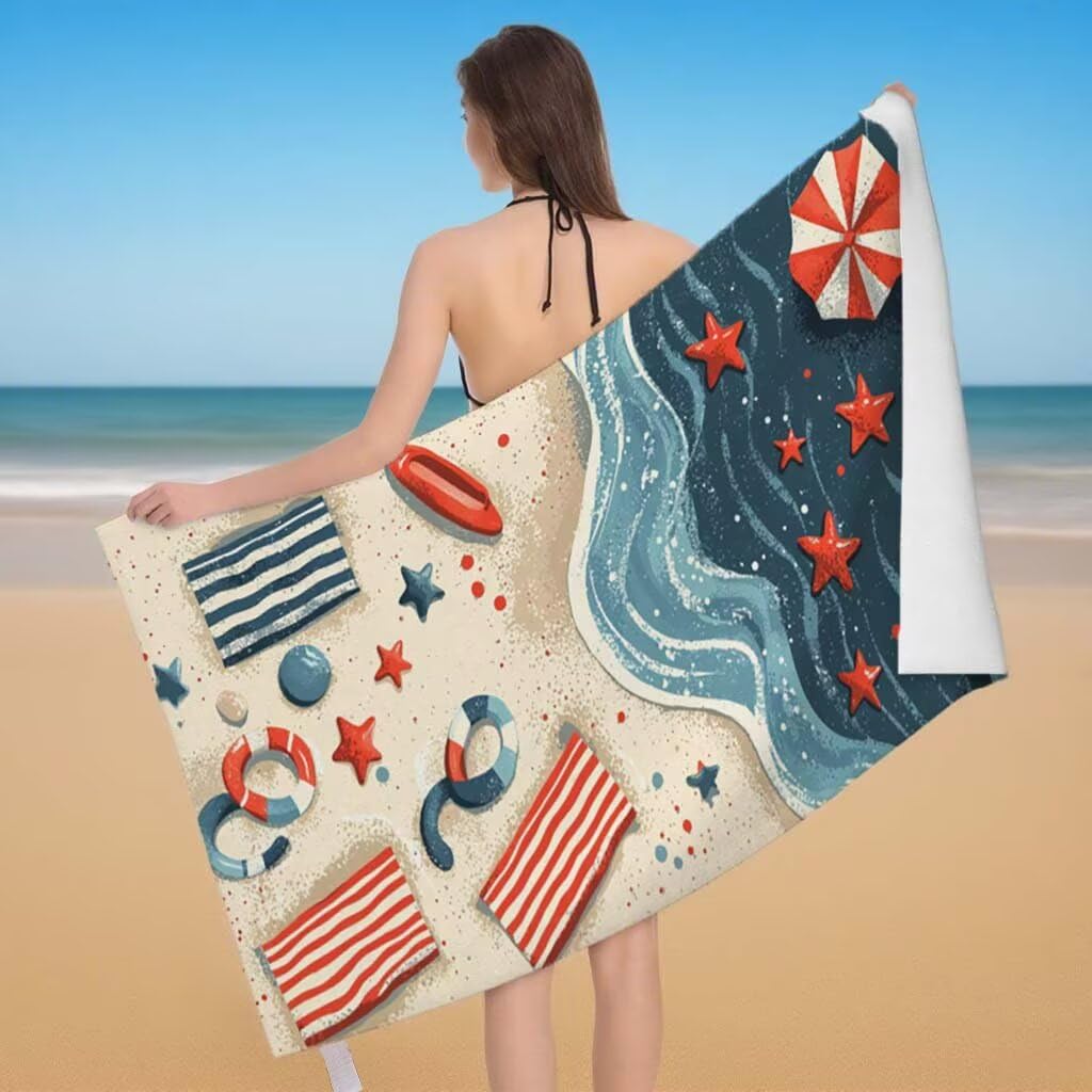 Telo Mare XXL 220x100cm/35x70cm, 2 Set Telo Mare Microfibra Oceano Asciugamano Palestra Uomo, Antisabbia, Leggero, Asciugatura Rapida, Teli da Spiaggia Grandi Accessori per Camping Natation Yoga D-30
