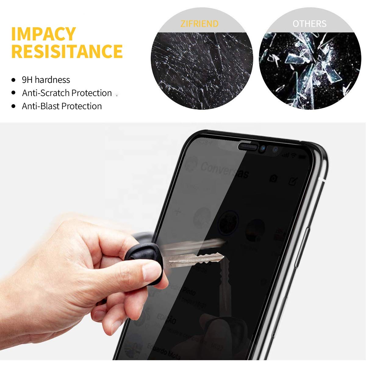 Protezione Schermo Anti-Spia Per IPhone 7/8 - Vetro Temperato 9H Con Facile Applicatore - 2