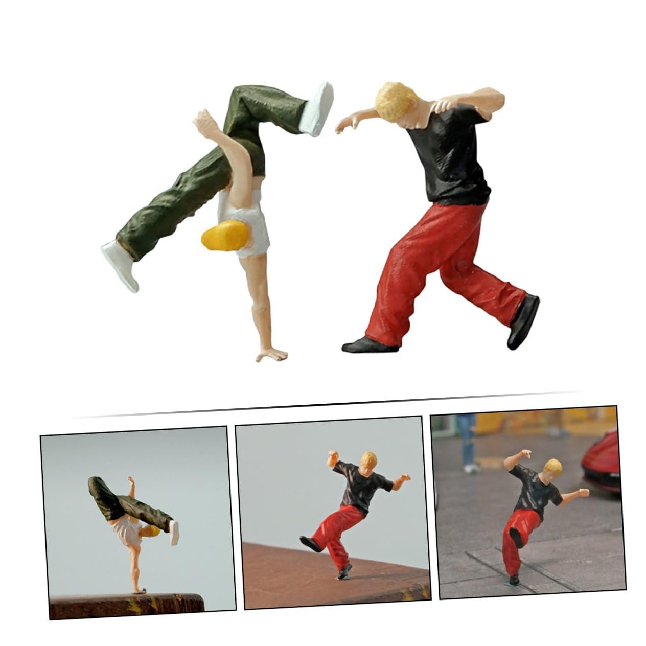 6pezzi Miniature Hiphop Figure Statue Decorazione Per Table Di Danzatore Street Dance Elemento Unico Per Collezionisti e Appassionati Di Hiphop