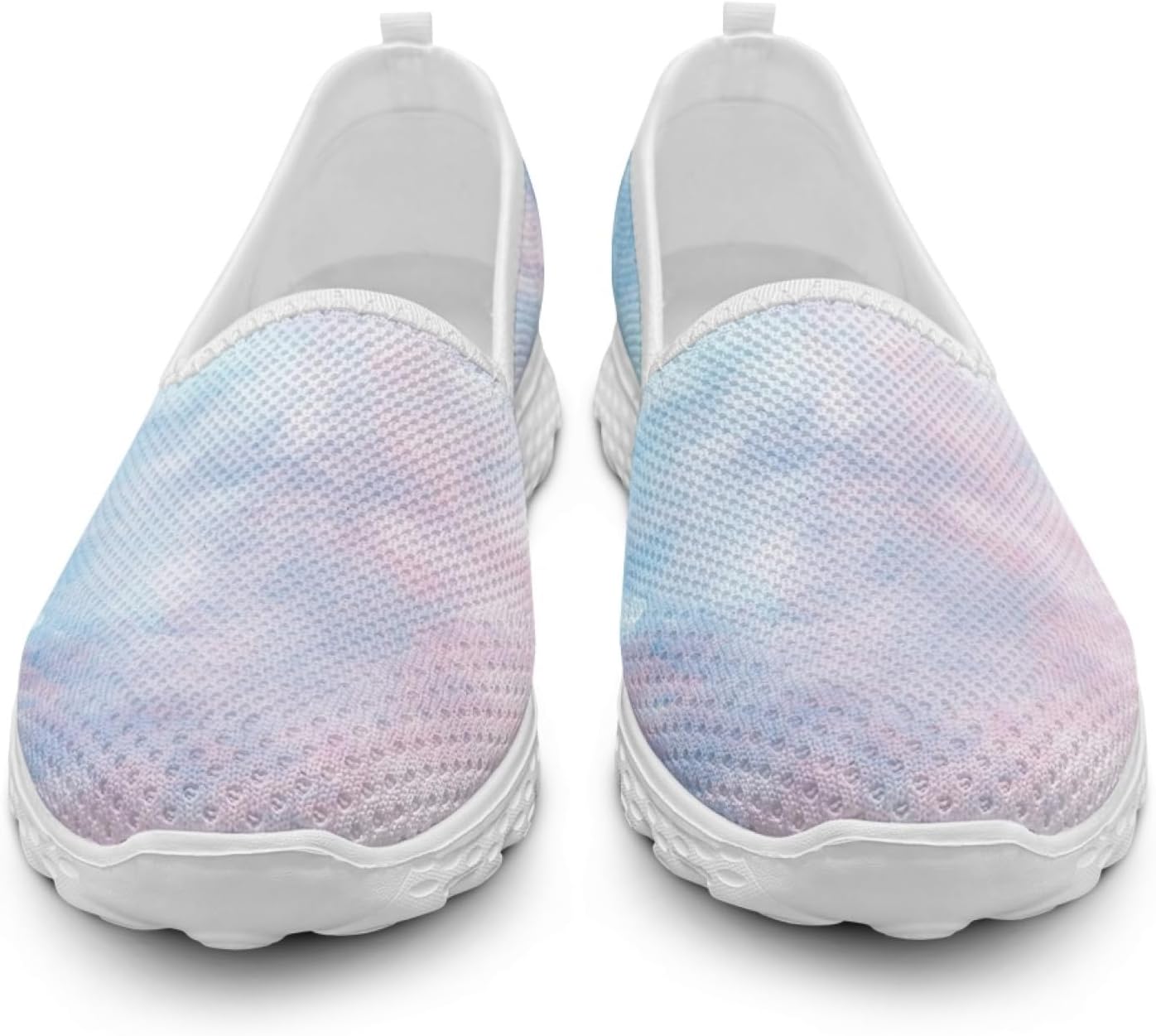 Pink Blue Round Toe Cute Shoes for Office Work Women Elegant Slip On Flat Lightweight Comfortable Walking Shoes Women Summer Casual Daily Wear Gifts for Wife Mom Sister - Image 3