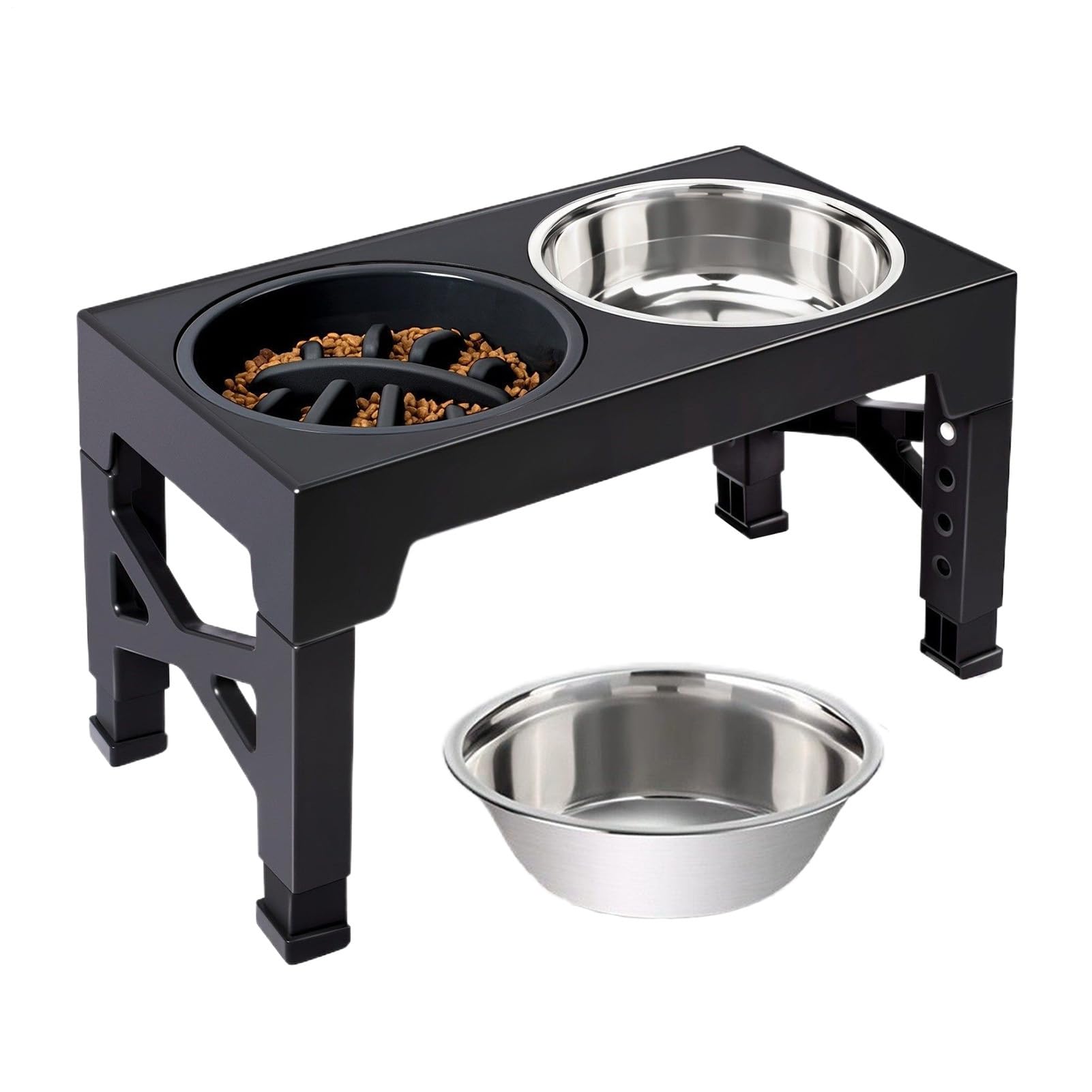 Hundewassernapf 5-Fach Höhenverstellbarer Rutschfester Stand
