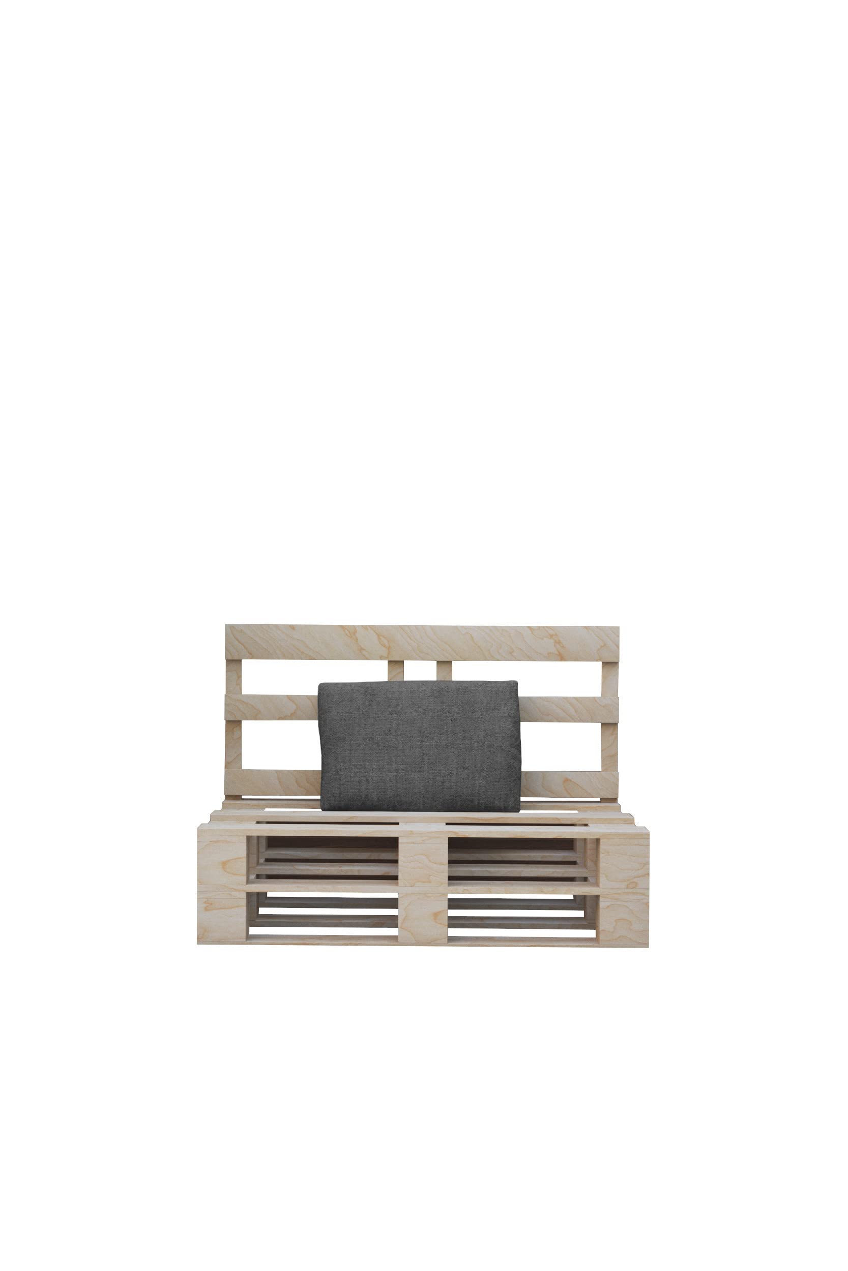 chilly pilley Coussins Palette Euro Coussins De Jardin Lavables Housse Amovible avec Fermeture Plusieurs Couleurs Et Tailles (Dossier 60x40x12 Gris)