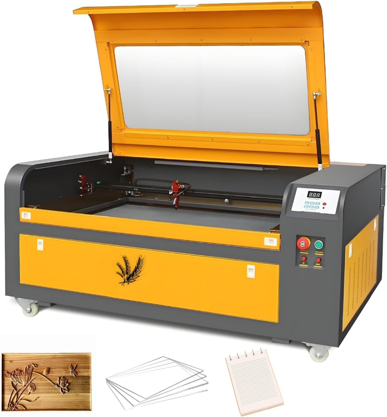 100W Lasergravurmaschine CO2 Lasergravierer 900 x 600 mm CO2 Laser Cutter Laser Cutting Engraving Engraver Cutter Integrierte Lasergravur Gravurmaschine für Holz und Leder mit Lightburn Software