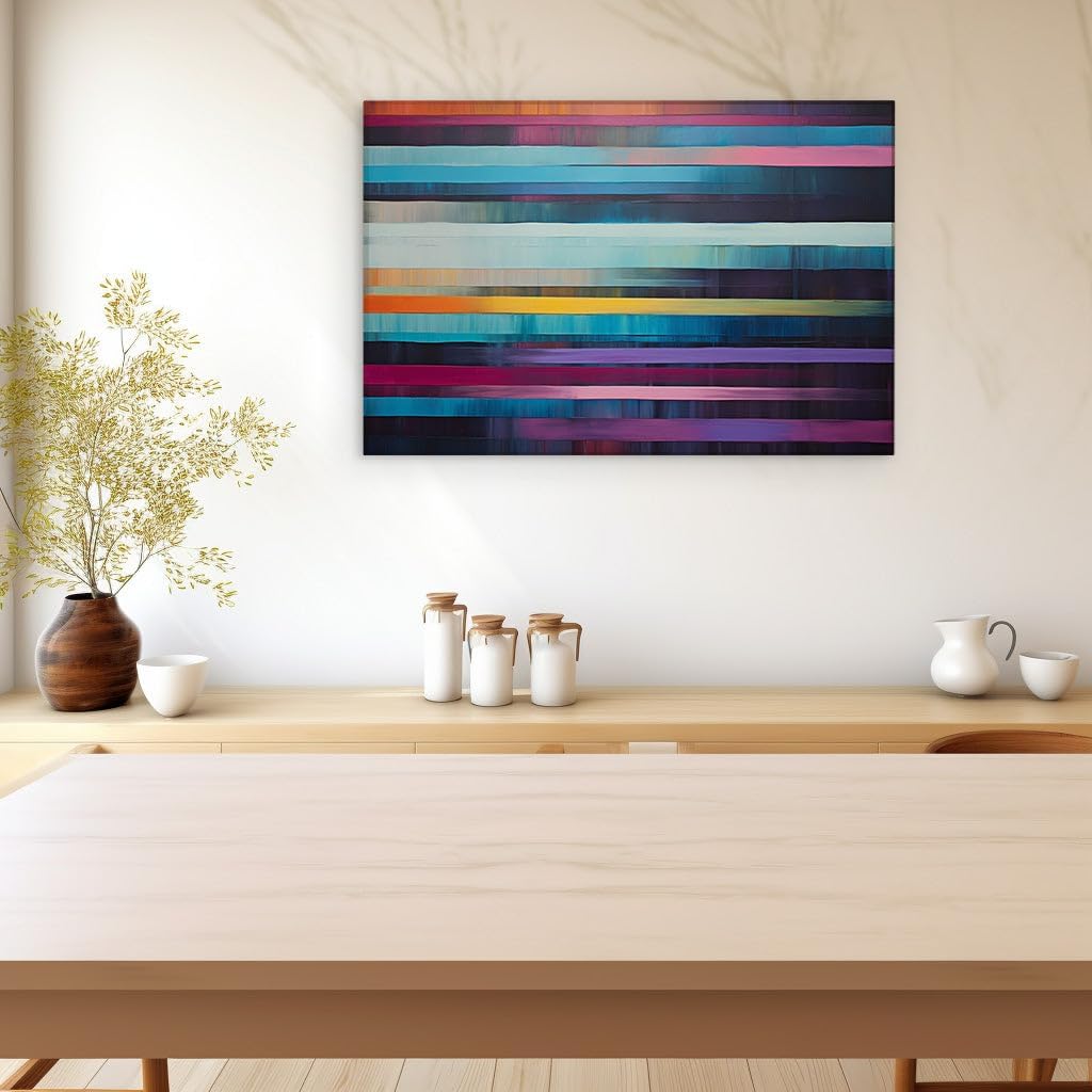 Canvas for Living room. Energized Strokes: A Symphony of Color and Movement in Abstract Art, 27 x 18 inch Canvas Wall Art - Contemporary Masterpieces - Modern Home Decor - 69x46 cm (27x18 inch)