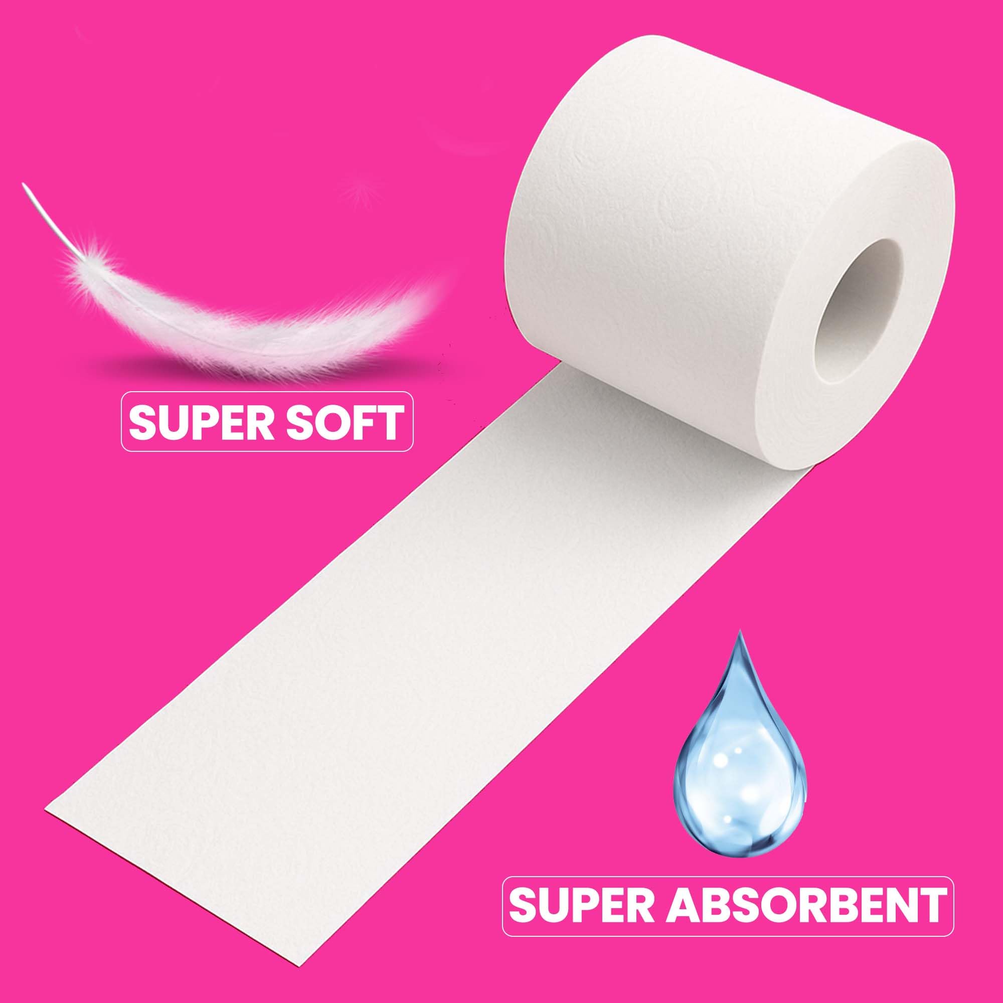 DAFFODIL 2Ply Toilet Paper Tissue – 6 Packs (220 Pulls/Roll, 1320 Pulls Total, 2640 Sheets) UltraSoft Toilet Paper Roll, Strong and Long Lasting for Home or Office Use, - Image 5 thumbnail