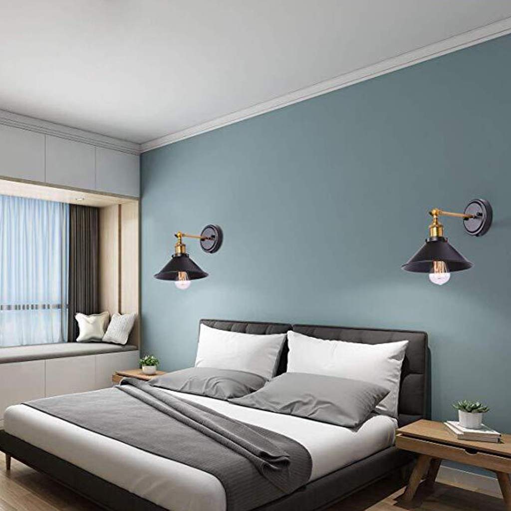 Retro Wandleuchte E27 Wandlampe Mit Kabel Für Steckdose Schwarz Modern Einstellbarer Abstrahlwinkel Flurlampe Innen Mit Schalter Bettlampe Wohnzimmer Treppenhaus Schlafzimmer Innenbeleuchtung