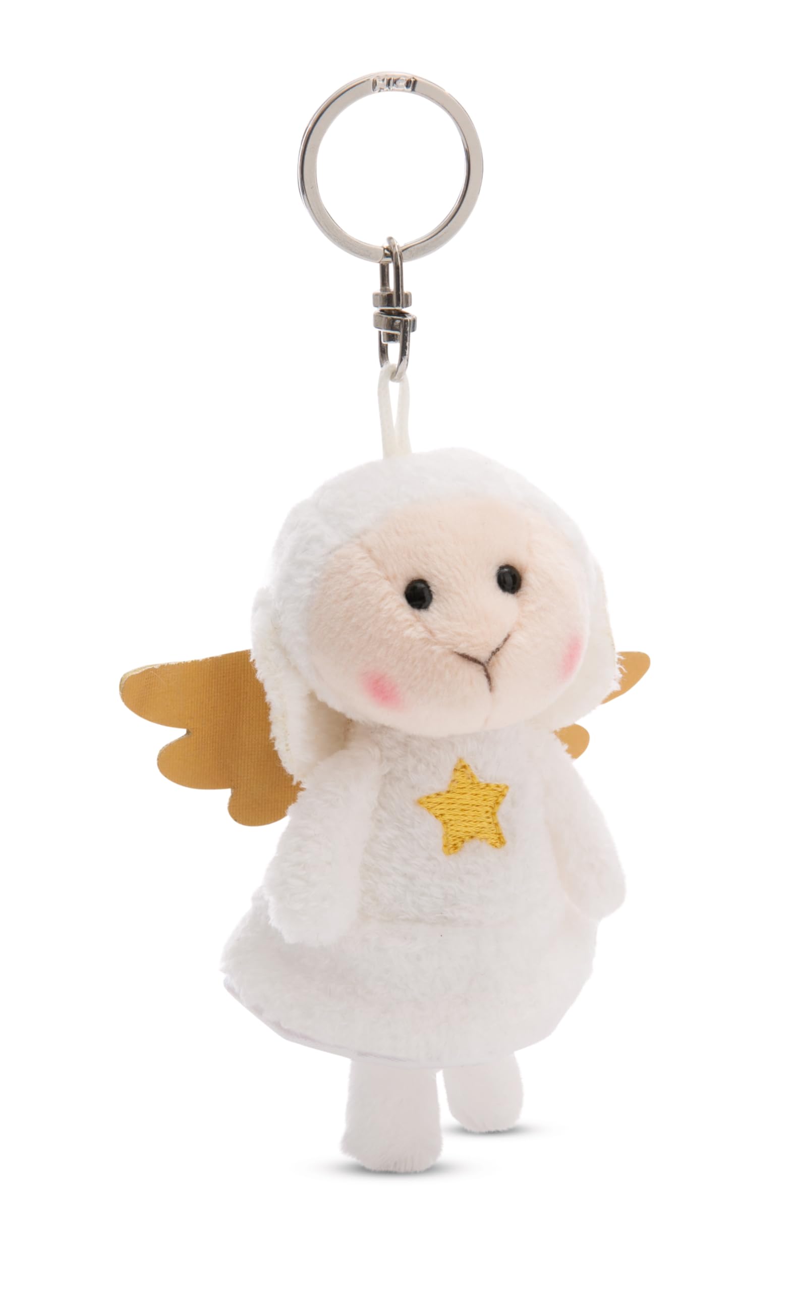 NICI Schlüsselanhänger Dein Schutzengel Schaf mit Stern, 10 cm, weiß