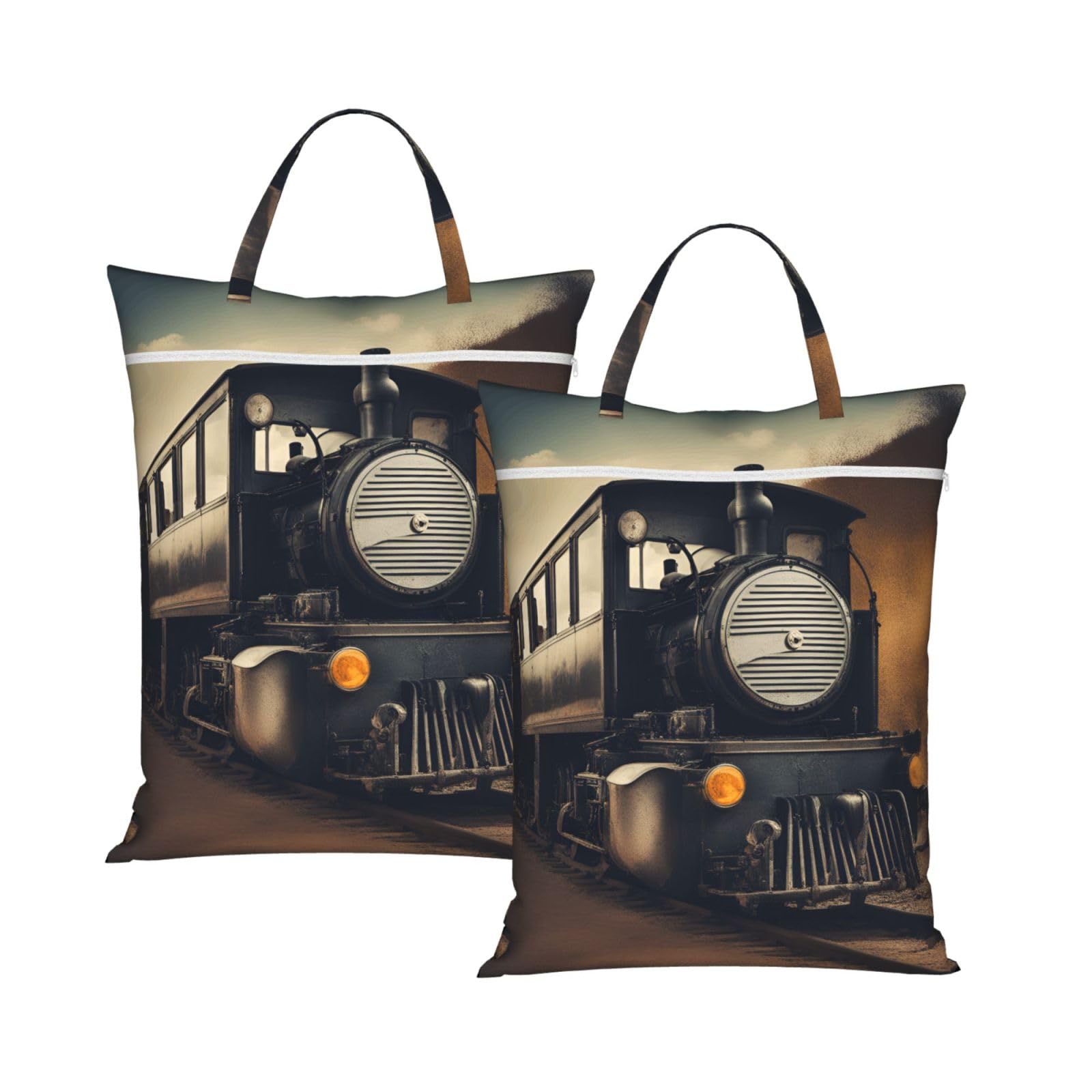 Locomotive Print Travel Laundry Bag Foldable Lightweight Camping Beach Dorm Weekend Getaways