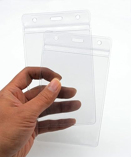 Miniatura 4 de WTQ Portatarjetas de nombre impermeable tamaño grande apto para inserción de 3 x 5 pulgadas paquete de 50 unidades vertical sellable con cremallera