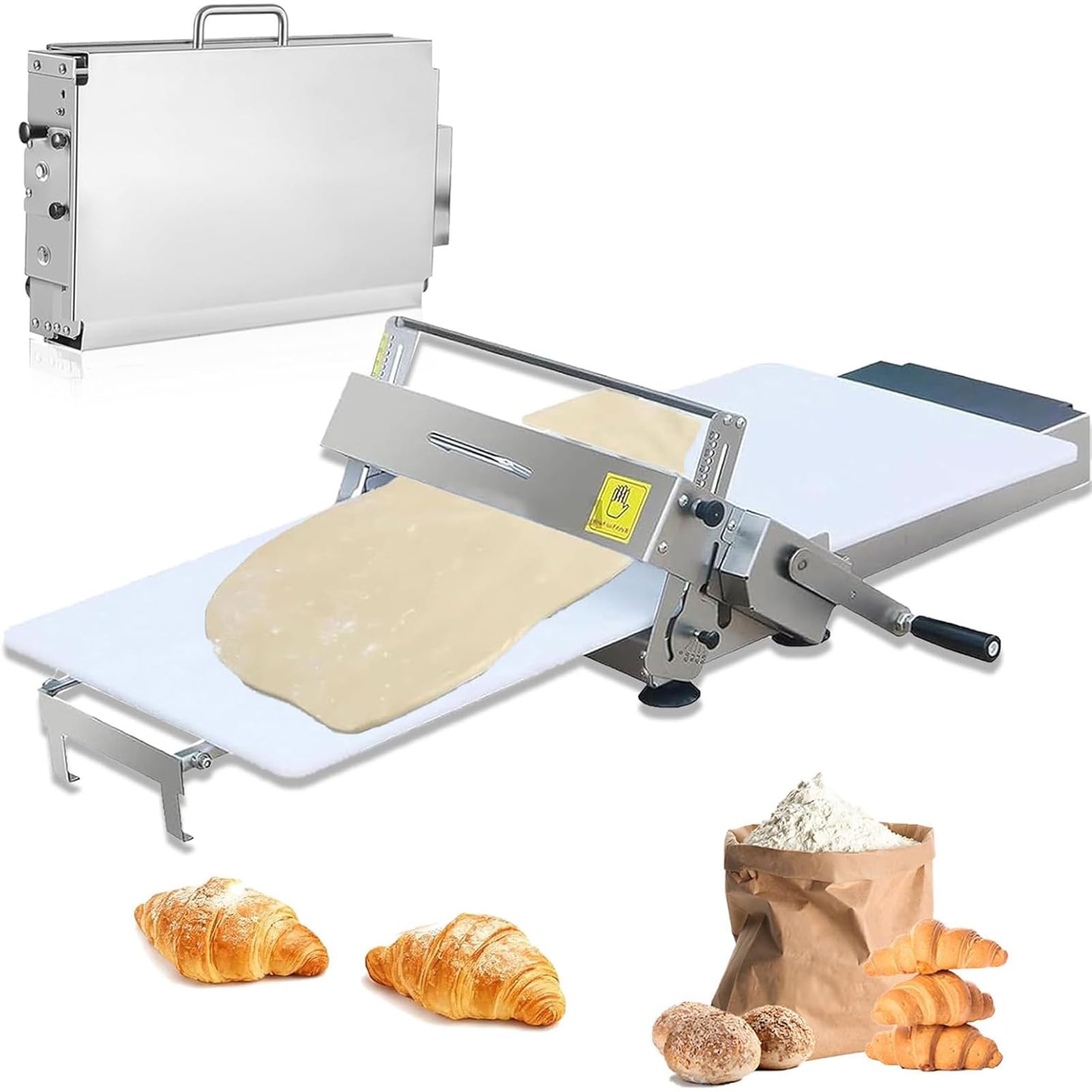 Máquina laminadora de masa manual regulable para repostería casera y profesional