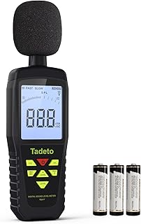 Decibel Meter, Tadeto Digital Sound Level Meter Portable SPL Meter 30dB to 130dB(5 Measurement Range) Backlight LCD Display, MAX/MIN Noise Measurement, Audible and Visual Alarms,Data Hold, A/C Mode