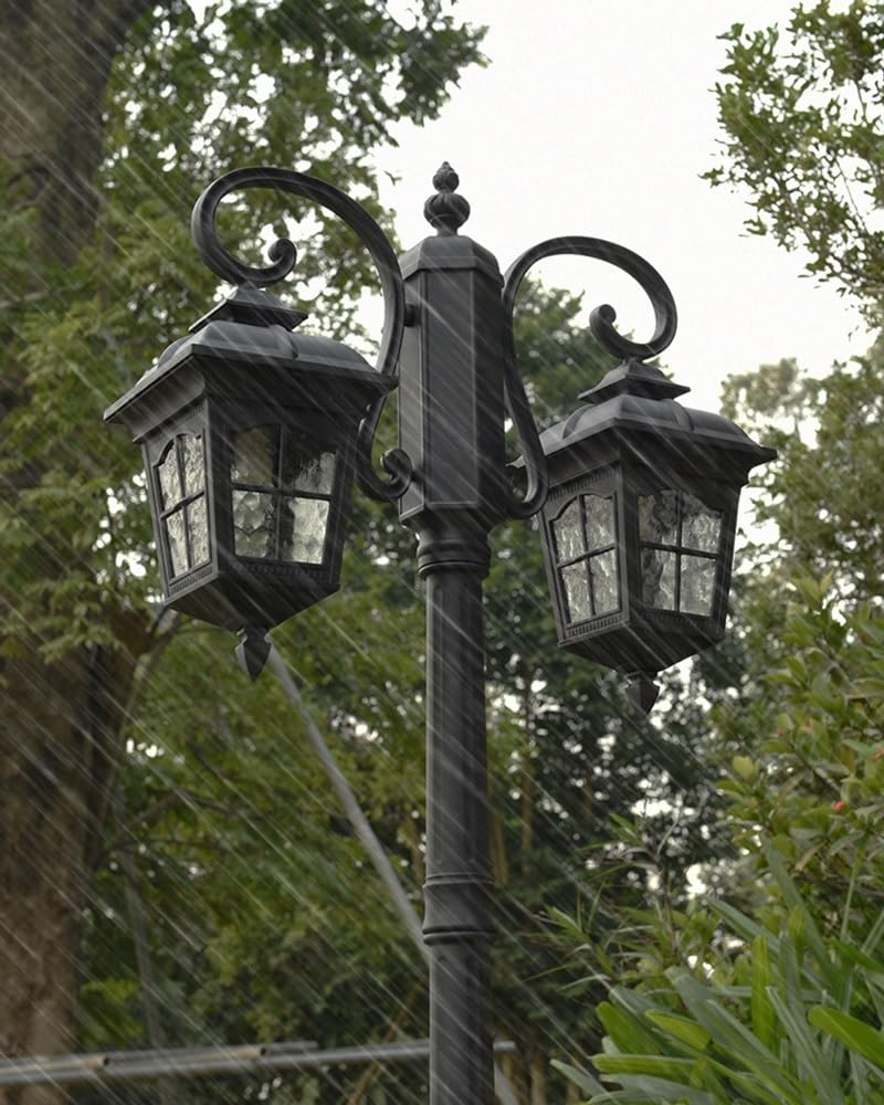 Lampa uliczna z 2 światłami i falami wodnymi