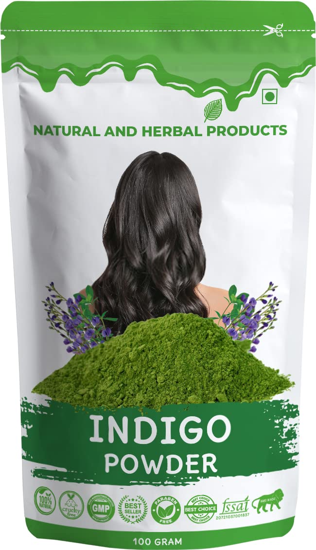 Black Hair Color | Indigo Powder | Indigofera Tinctoria | Indigo Dye For Hair Care | Hair Growth | Hair Fall | Hair Color | Hair Conditioner | Hair Strong | Black Hair - 100 Gram-image-12