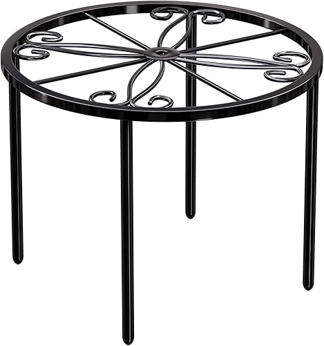 bussdis 1 soporte para macetas de 9.06 pulgadas, soporte para plantas de hierro resistente, estante redondo antioxidante para plantas para