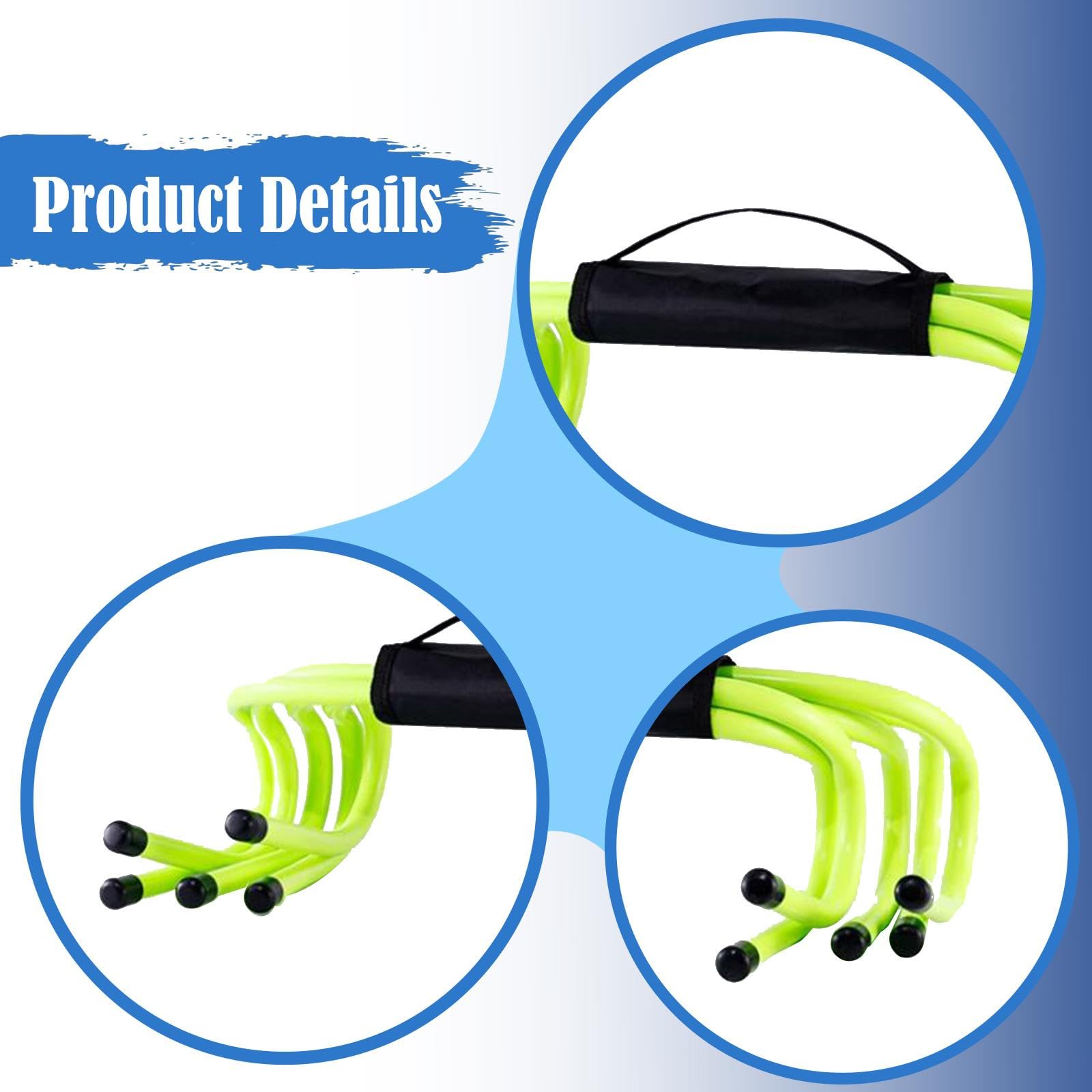 TISHITA 5 Pezzi Ostacoli Agilità Hurdles Allenamento velocità Attrezzatura Sportiva Materiale PP Alta Flessibilità Portatile Adatto per Bambini Calcio Tennis, 15 Cm