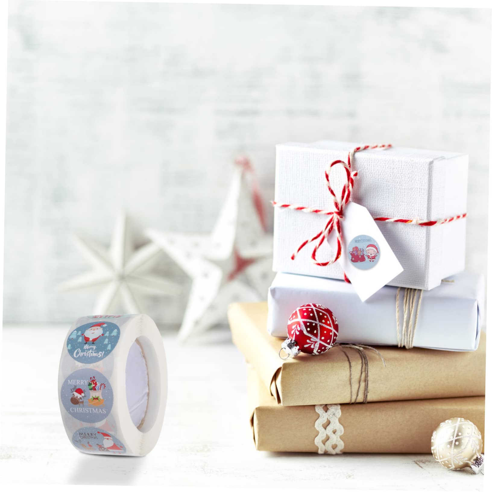 STOBOK 8rotoli Decorazioni Natalizie Adesivi Festivi Stickers Per Buste e Biglietti Adesivi Per Artigianali e Confezioni